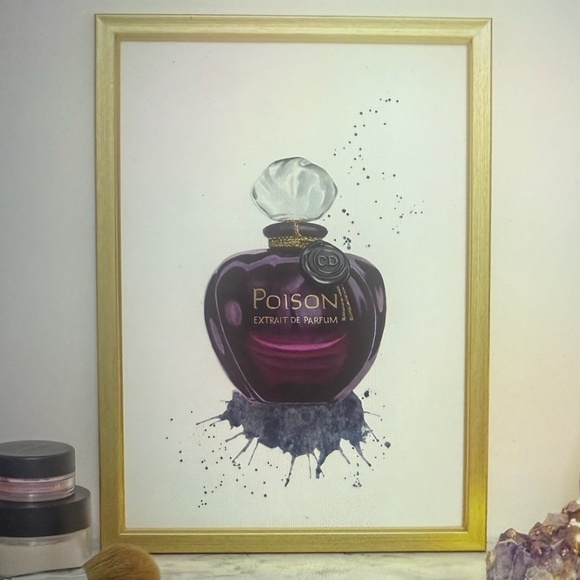 Dior, Poision, Art Illustration,  Perfume Bottle, Watercolor Print - Picture 1 of 6